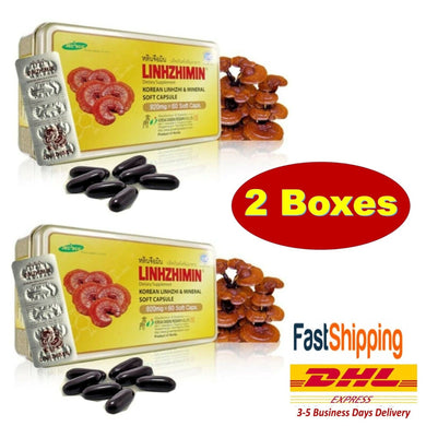2x LINHZHIMIN Dietary Supplement Korean Red Lingzhi Reishi Mushroom 60 Cap