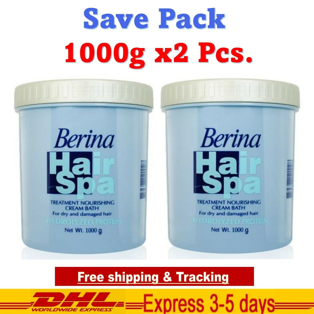 2x Berina Hair Spa Hydrolyzed Protein Treatment Nourishing Cream Bath Dry Damage