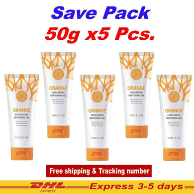 5x50g GMEELAN Orange Exfoliating Gel Scrub Face Body Peel Old Horniness Skin