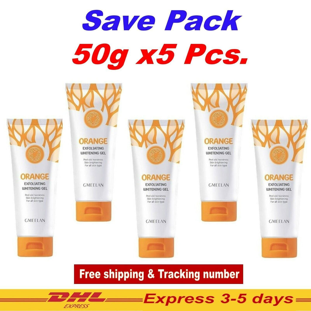 5x50g GMEELAN Orange Exfoliating Gel Scrub Face Body Peel Old Horniness Skin