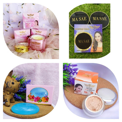 3 Set powder face foundation white skin No1 soap collagen sunscreen night cream