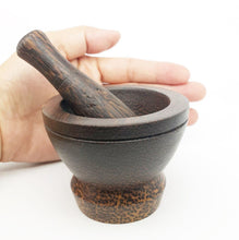 Load image into Gallery viewer, Small Mortar Pestle Wood Mini Wooden Thai Grinder Pill Crusher Handcraft Cute 3&quot;