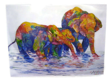 Fine Arts Elephant Magnet Fridge gift set Collection scarce rare Oil painting 7