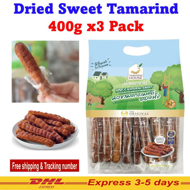 3x400g Thailand Natural Seedless Dried Sweet Tamarind House Individually Pack