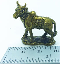Load image into Gallery viewer, Cow Miniature Lucky Brass Amulet Talisman Love Charm Magic Thai Pendant