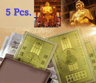 5x Gold Card Che Kung Temple HK Authentic Fetish Bring Wealth Money Luck Trade