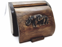 Load image into Gallery viewer, Elephant twin Box Wood chest Hand Craft weave shaped wicker 3D attractive gift