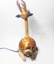 Load image into Gallery viewer, Vintage Table Lamp Shade Deer Coconut Shell Handmade Design Safari Night Light