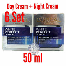 Load image into Gallery viewer, 6 Set White Perfect Clinical Day Cream SPF 19 + Night Cream Moisturizer Face