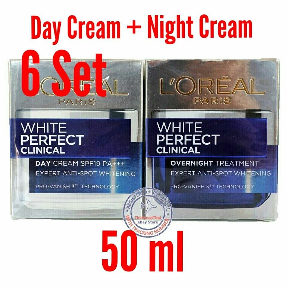 6 Set White Perfect Clinical Day Cream SPF 19 + Night Cream Moisturizer Face