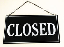 Load image into Gallery viewer, Open Closed Plaque Double Side Sign Painting Door Shop Plate Black Color Vintage