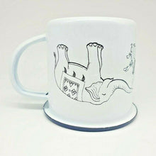 Load image into Gallery viewer, Thai Elephant Enamelware Cup Mug Vintage Coffee White Blue Thai Enamel Camping