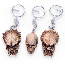 Load image into Gallery viewer, Predator Alien Keyring Keychain Human Skull Bonehead Handmade Biker Chopper
