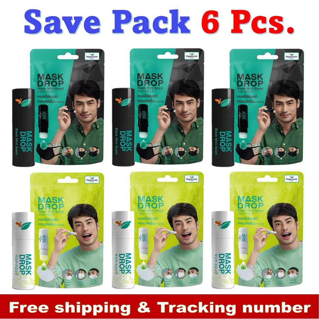 6x Peppermint Field Mask Drop Fresh Mint & Black Mint Scent Feel Refreshed