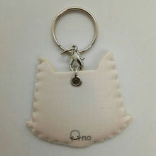 Load image into Gallery viewer, Cat White Funny Cute Keyring Keychain Foam Canvas Sew margine Fridge Collectible