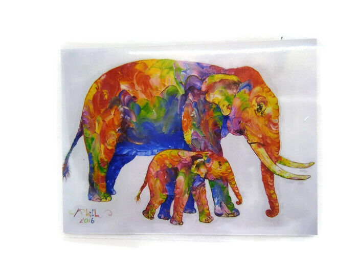 Fine Arts Elephant Magnet Fridge gift set Collection scarce rare Oil painting 4