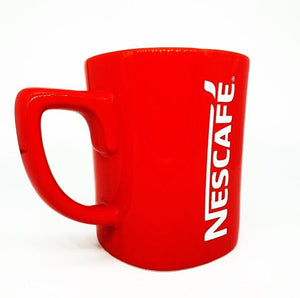 2Pcs Red Cup Nescafe Coffee Tea Mug Ceramic Collectibles Gift Set