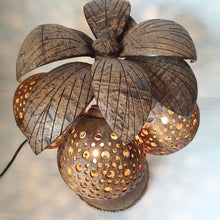 Load image into Gallery viewer, Coconut Tree Sculpture Table Lamp 3 Shades Coconut Shell Tropical Tiki Bar Decor