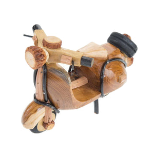 Motorcycle Vintage Wood Carve handmade Craft Miniature Art Collectible Decor