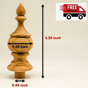 Set 8x 3.25"Teak Wood Finials Replacement for Bed Clock Curtain Rail furniture