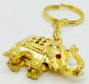 Keyring Elephant Gold Animal Lover Doll Pattern Scotch Sewing Charm Decor