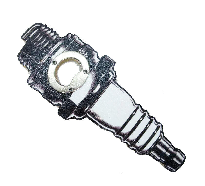 Bottle BEER Opener Wood Carved Sparking Plug Design Spark Collectibles Accessory