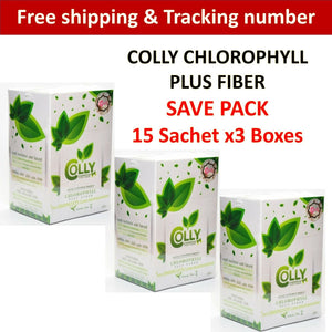 3 x Colly Chlorophyll Plus Fiber Green Tea Healthy Drink Detox Diet Slimming