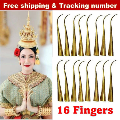 Thai Dance 8 Finger Nail Claw Dress Costume Outfit Brass Belly Gypsy Dancer Show