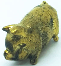 Load image into Gallery viewer, Lucky Brass Pig Miniature Amulet Talisman Love Charm Magic Thai Pendant