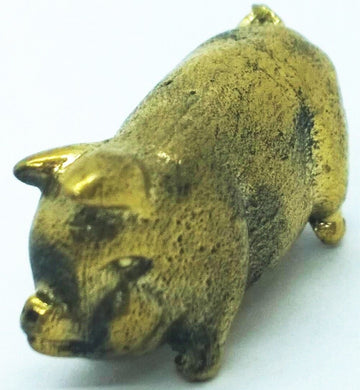 Lucky Brass Pig Miniature Amulet Talisman Love Charm Magic Thai Pendant