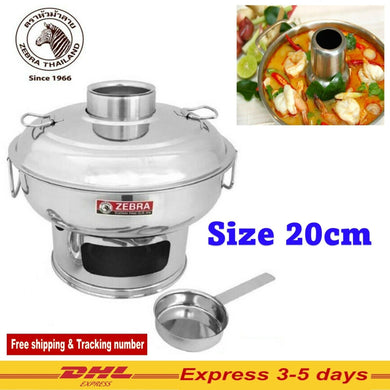 Hot Pot Zebra Tom Yum Soup Stainless Steel Chimney Chafing Dish Thailand (20cm)