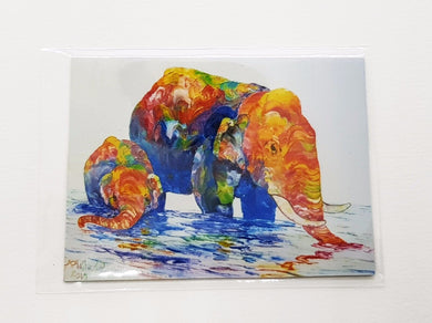 Fine Arts Elephant 3 Magnet Fridge gift set Collection scarce rare Oil painting