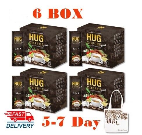 6X Hug Instant Coffee 32in1 Powder collagen Weight Control Health Care Slim Fast