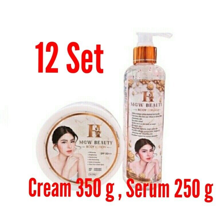 12 SET WHITE FULL BODY Cream + Serum reduce appearance stretch marks dark spots