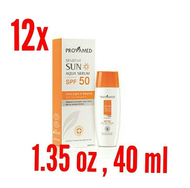 12x Sunscreen Cream Sensitive Sun Protection Nourishing Aqua Serum SPF50 1.35 oz