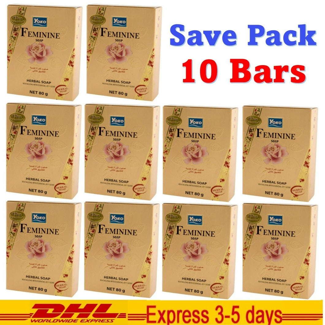 10x Yoko Feminine Herbal Soap Revitalizing plus Vitamin E Clean & Confident