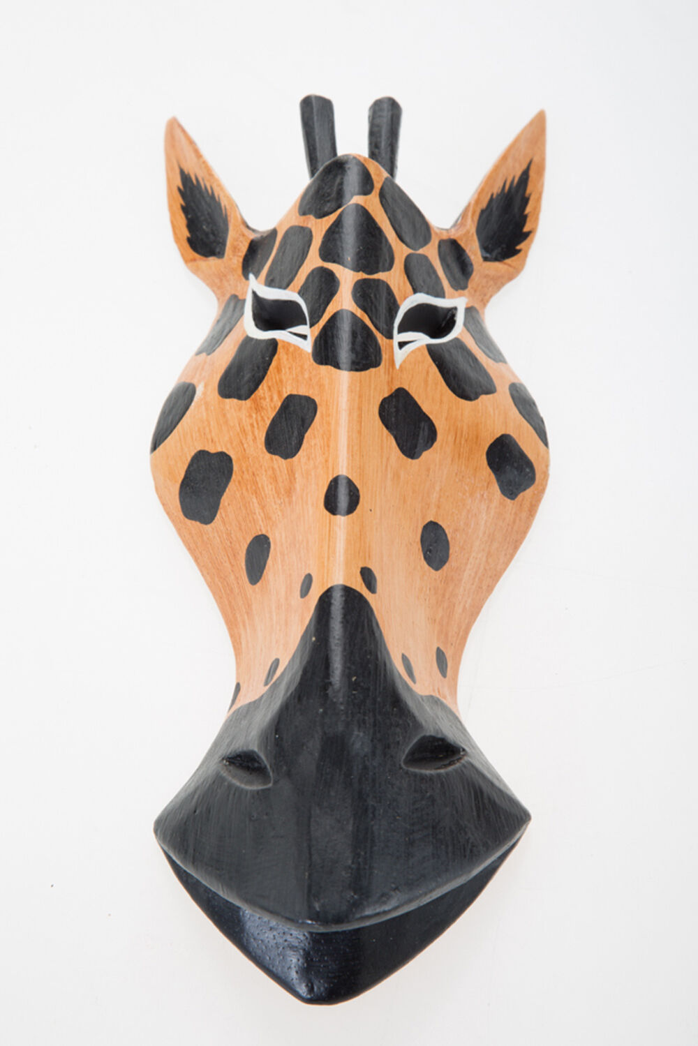 Sculptured Giraffe Head Wood Carve Hand Craft Wild Animal Wall Decor Art Hanging