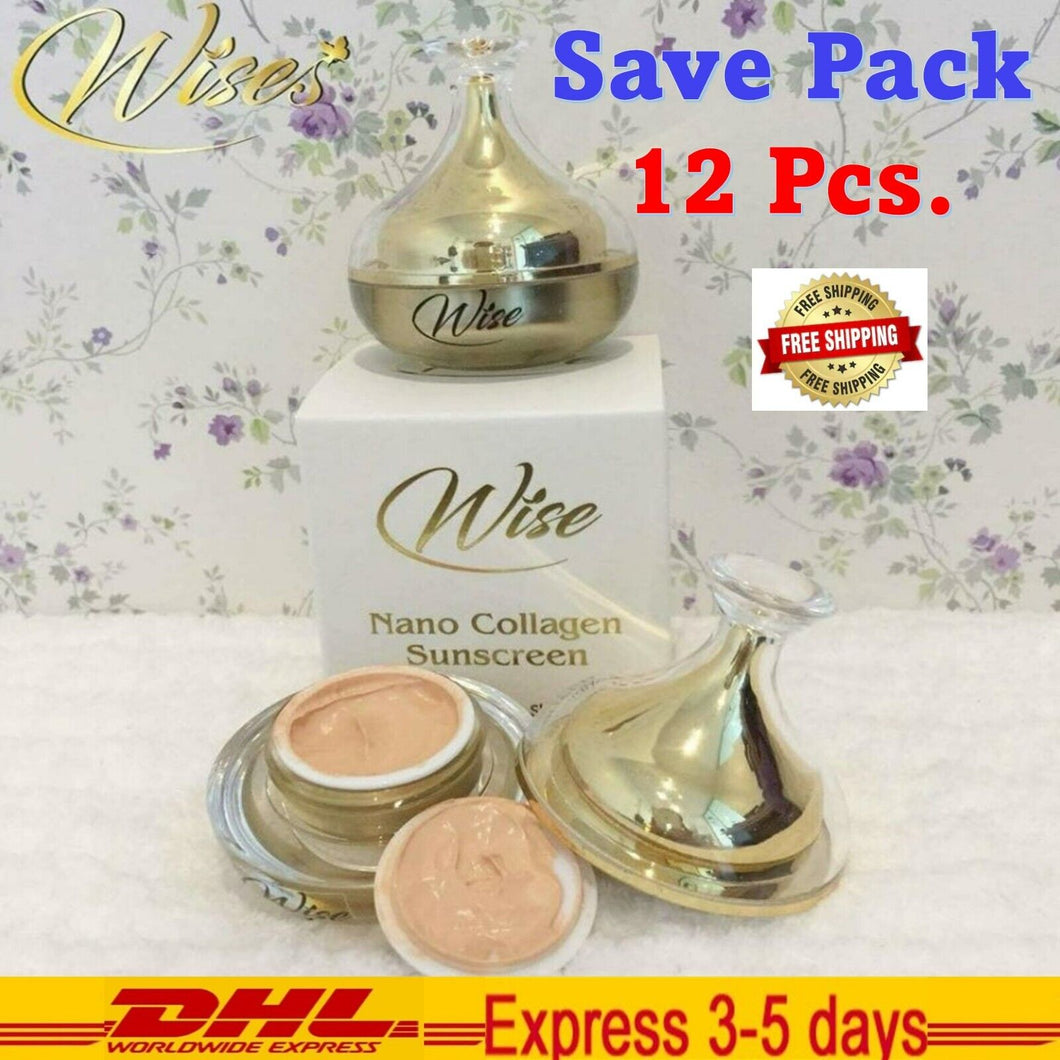 12x Wise Nano Collagen Sunscreen Cream For Face Waterproof Sunblock SPF50 PA+++