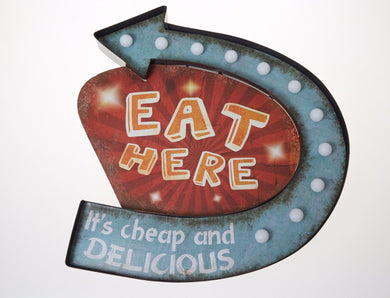 Restaurant Sign Retro Electronic Plate Metal Mixed Board Vintage Collectible Art