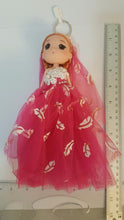 Load image into Gallery viewer, Girl Cute Bride Pink Dress Mini Doll Keyring Charm Animal Keyring Souvenir