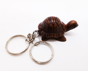 Leather Turtle Resin Chain Hand Craft Keyring Animal Figurine Gift Collectible