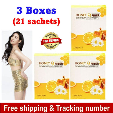 3 X HONEY Q FIBER Detox Dietary Supplement Weight Control
