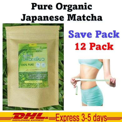 Pure Organic Japanese Matcha Healthy Green Tea Powder Slimming Shape (12 Pack)