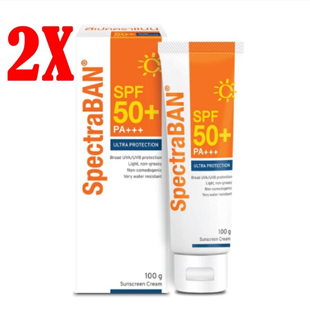 2x Sunscreen Cream Anti UVA-UVB SPF 50+ PA+++ Sun Protection Light Cream 3.38 oz