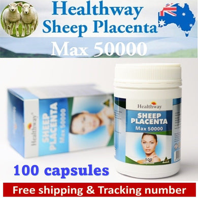 Healthway Sheep Placenta MAX 50000 mg from Australia 100 Capsules