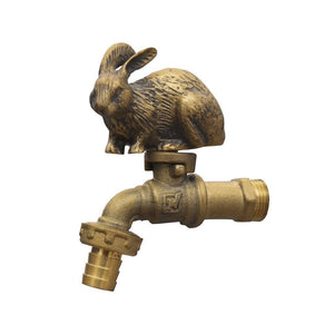 Brass Garden Faucet Tap Water Rabbit Kitchen Handle Spigot Outdoor Yard Vintage