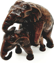 Load image into Gallery viewer, Resin 2 Elephant Sculpture Carved Figurine Antique Decor Collectibles Hand Craft