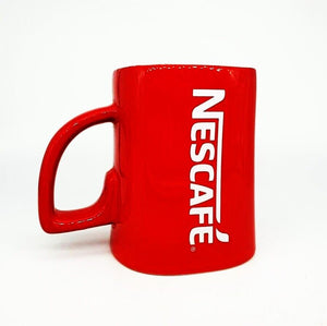 2Pcs Red Cup Nescafe Coffee Tea Mug Ceramic Collectibles Gift Set