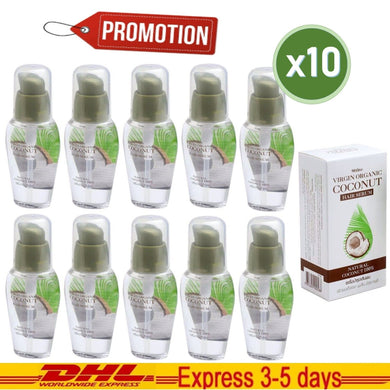 10x Mistine Virgin Organic Coconut Hair Serum Natural Oil Shiny Hair Skin 35ml
