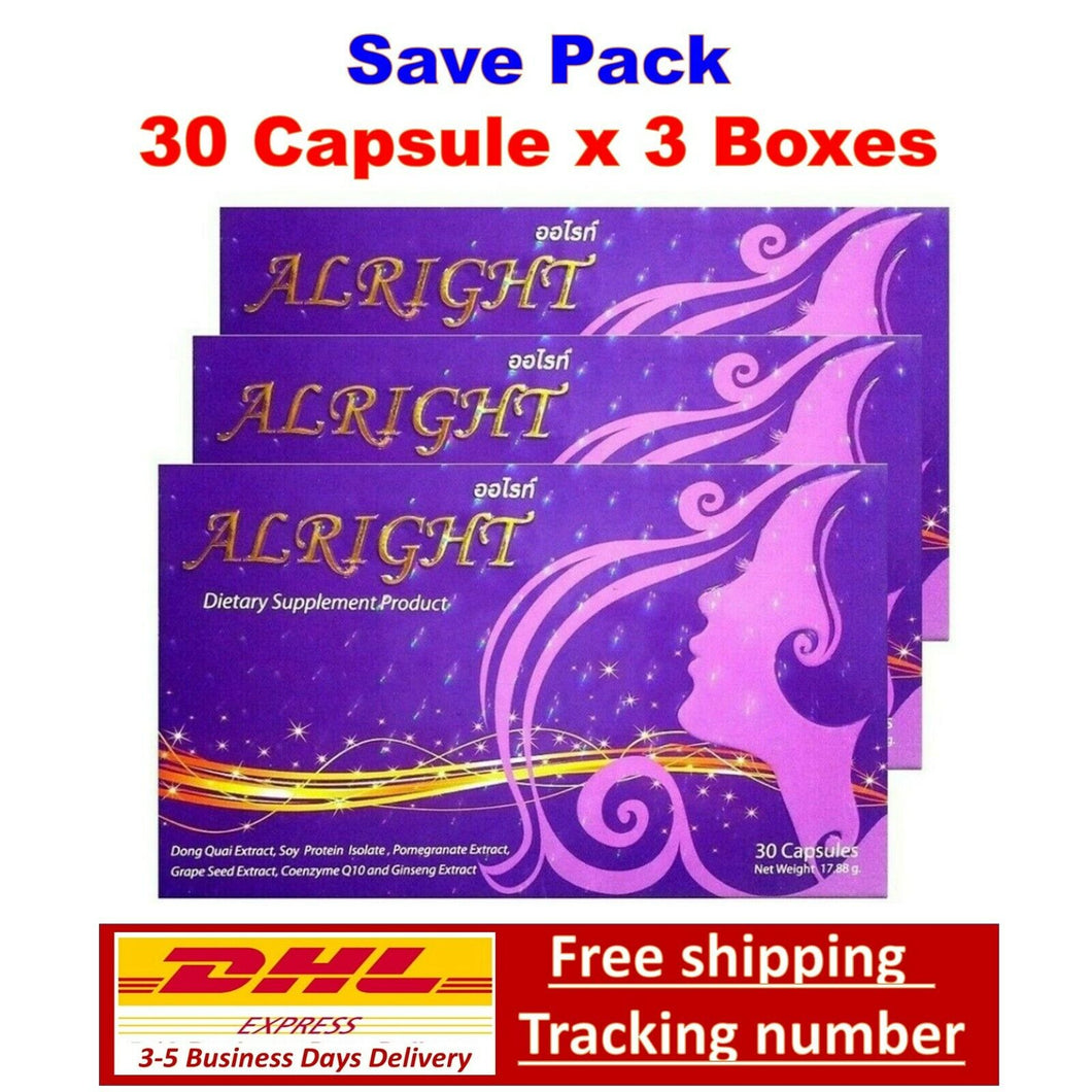 3x Alright Dietary Supplement Capsules Health Nature Women Healthy Herbs